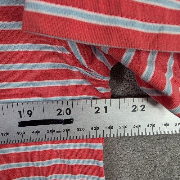 Mens Seaside Red & Gray Striped Polo Shirt Short Sleeve Cotton Stretch Size M - Picture 6 of 8